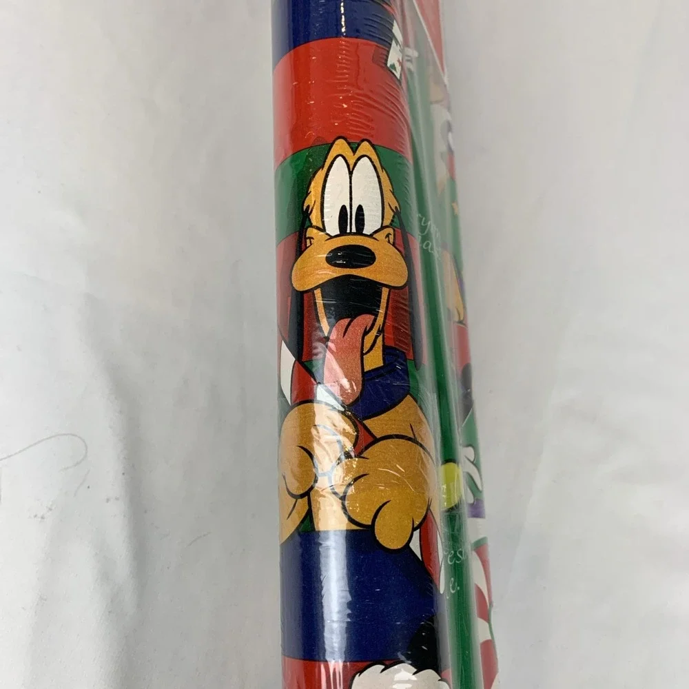 Vtg NIP Cleo Gift Wrap Mickey Mouse Minny Mouse Goofy Pluto 1996 Disney U.S.A.